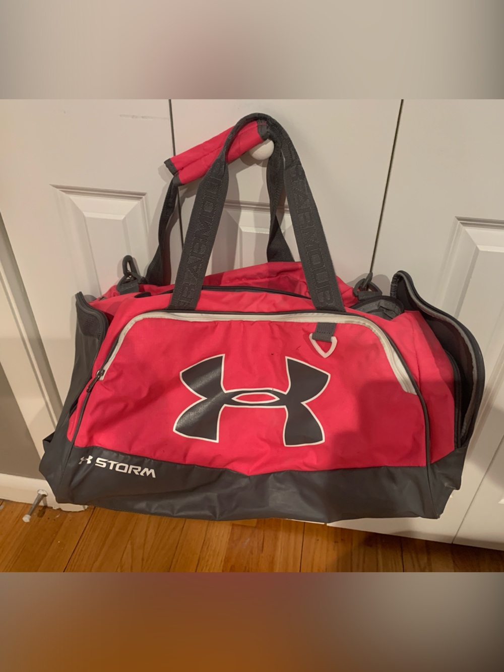 Under Armour Pink and Gray Storm Travel Duffel